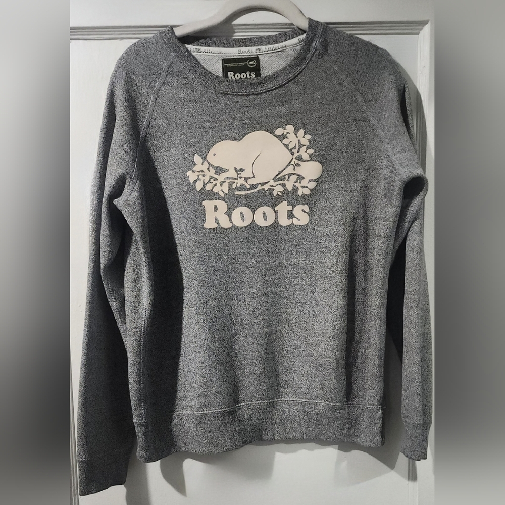 🪻Roots Signature Salt and Pepper Crewneck Sweater🪻 size: S